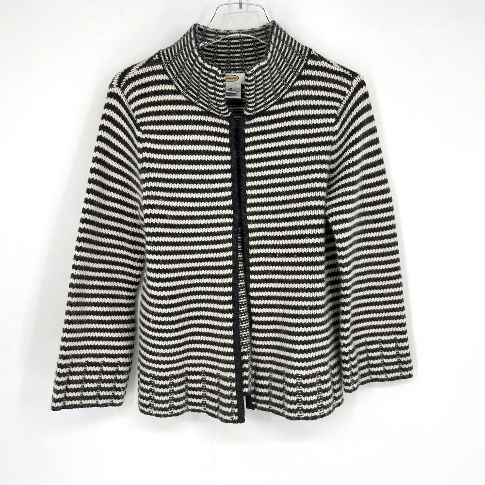 Vtg Talbots Sweater Womens M Merino Lambs Wool‎ Angora Striped Capsule Classic